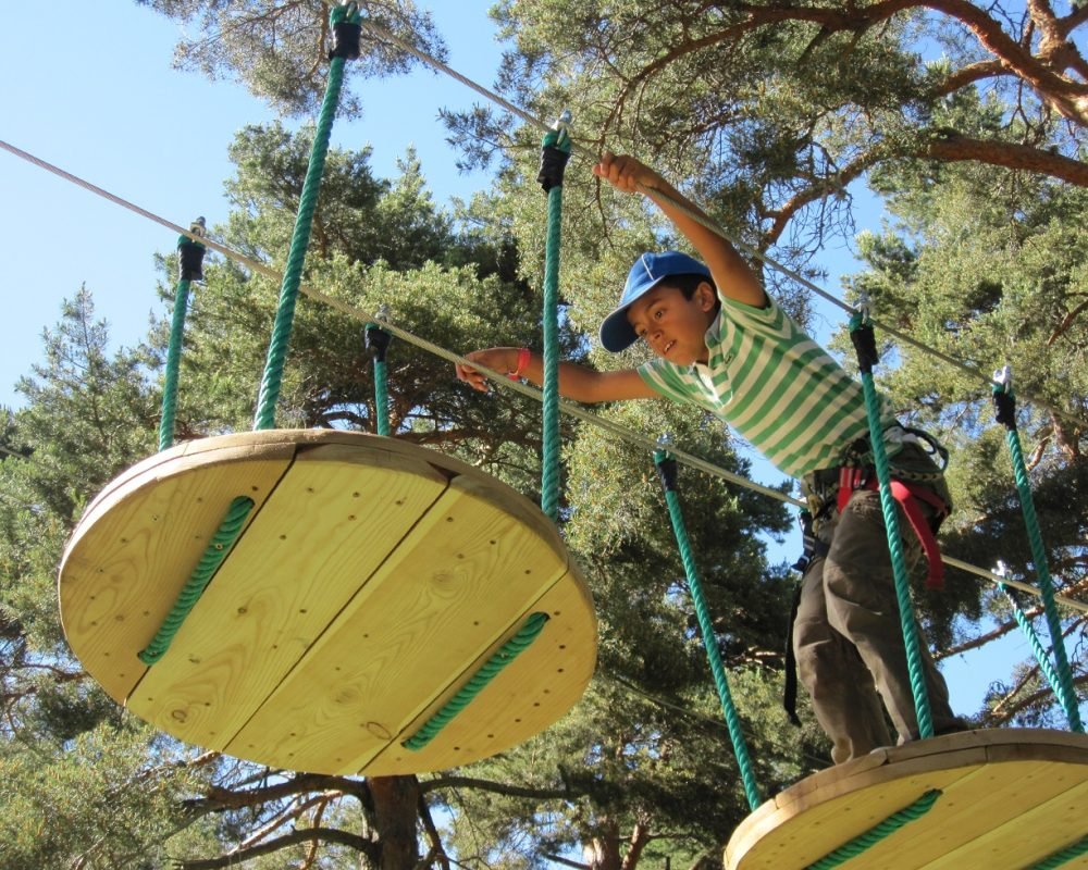 Agrès de parcours accrobranche installés par Arboricorde pour des projets professionnels